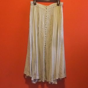 Button Front Maxi Skirt